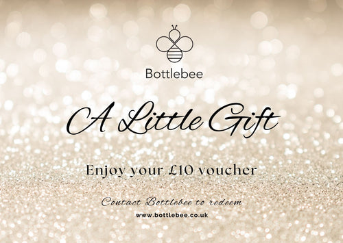 Bottlebee jewellery gift certificate with a glittery background, jewellery is handmade by a small ethnic goldsmith jeweller called Bottlebee in Nottingham sustainable gold and silver jewellery