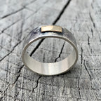'A Block Of Sun' Sterling Silver And 9ct Gold Bar Ring - Size N/12