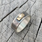 'A Block Of Sun' Sterling Silver And 9ct Gold Bar Ring - Size N/12