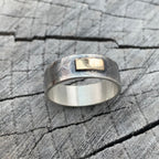 'A Block Of Sun' Sterling Silver And 9ct Gold Bar Ring - Size N/12