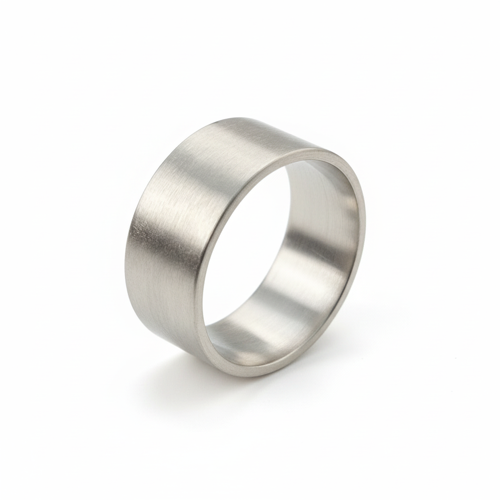 Handmade sustainable sterling silver wedding band for man woman made in Nottingham by Bottlebee
