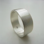 Handmade ethical sterling silver wedding band for man woman made in Nottingham by Bottlebee