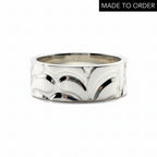 'Droplets' Sterling Silver Wedding Ring For Man Or Woman - 6mm Wide