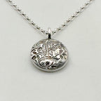 Silver personalised initial necklace with a belcher chain on a white background made in Nottingham