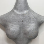 mannequin wearing a silver pendant on a thin chain with a greek design pendant handmade by Bottlebee in Nottingham who makes sustainable  bespoke jewellery
