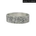 'Hatched' Sterling Silver Wedding Ring For Man Or Woman- 6mm Wide