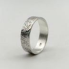 'Hatched' Sterling Silver Wedding Ring For Man Or Woman- 6mm Wide