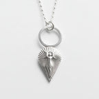 sterling silver mother goddess pendant with a silver belcher chain handmade in Nottingham