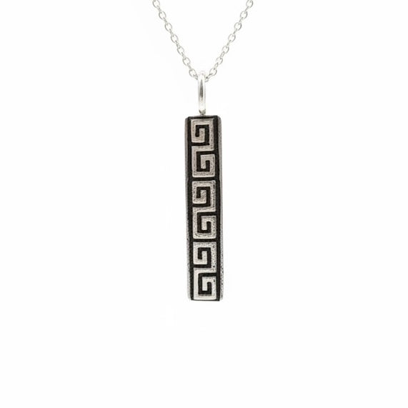 ‘Balina’ Greek Patterned Sterling Silver Necklace