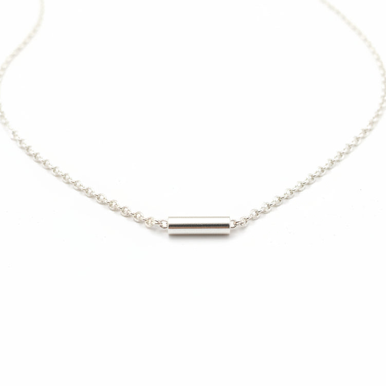 sterling silver delicate and minimalist handmade necklace made by Bottlebee in Nottingham by a small UK business making jewellery