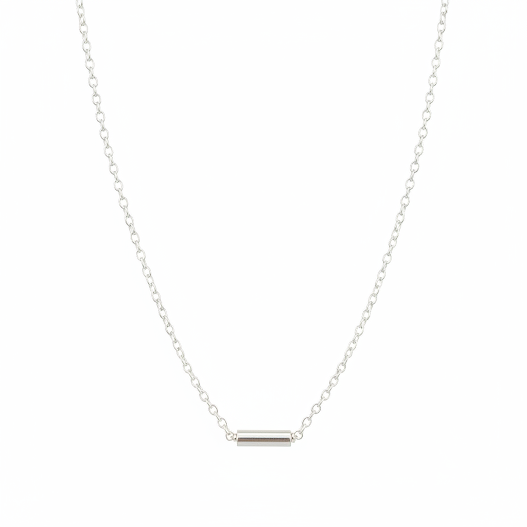 'Roll Over' Sterling Silver Delicate Necklace