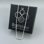 handmade sterling silver minimalist kinetic necklace for man or woman handmade by a small business Bottlebee Nottingham