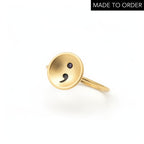 'Strength' Sterling Silver Or Gold Semi-Colon Ring
