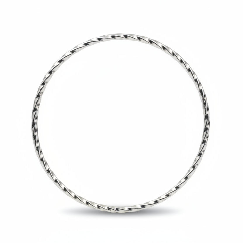 sterling silver handmade bangle with a twist design jewellery by Bottlebee in Nottingham handmade sustainable