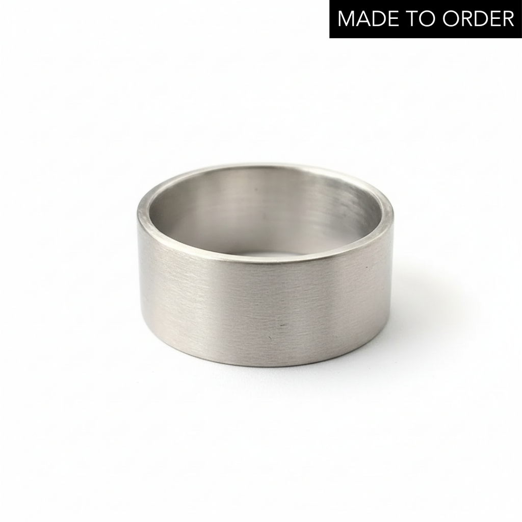 'Brushed' Sterling Silver Wedding Ring For Man Or Woman - 10mm Wide
