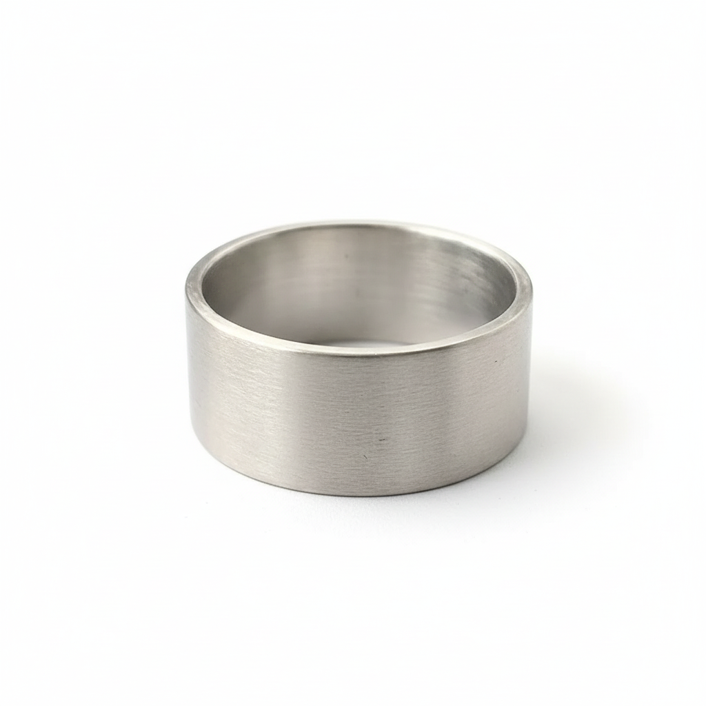 Handmade sustainable sterling silver wedding band for man woman made in Nottingham by Bottlebee