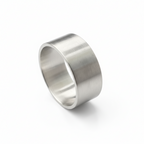 Brushed handmade sustainable sterling silver wedding band for man woman made in Nottingham by Bottlebee