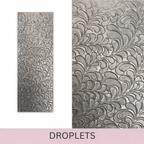 steel pattern texture plate with a droplet design used by Bottlebee in Nottingham to make sustainable and bespoke silver and gold jewellery