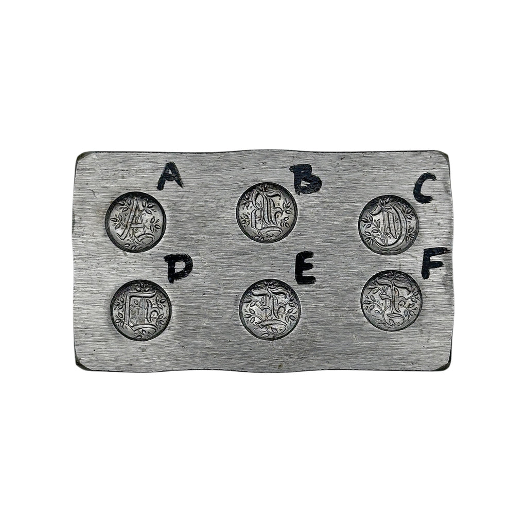alphabet steel die to make bespoke sustainable personalised jewellery made by bottlebee in nottingham
