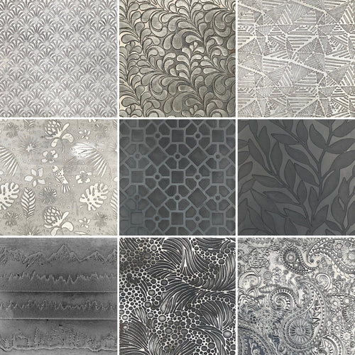 steel pattern plates to make handmade silver and gold jewellery by Bottlebee in Nottingham