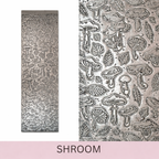 Mushroom steel silver pattern texture plate to make sustainable jewellery in Nottingham by Bottlebee small indipendant business